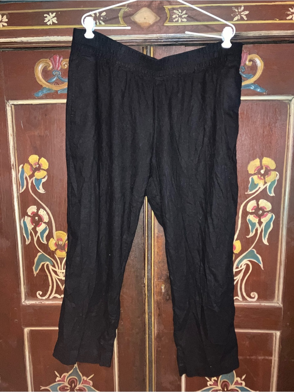Old Navy Black Womens Elastic-Waist Chinos